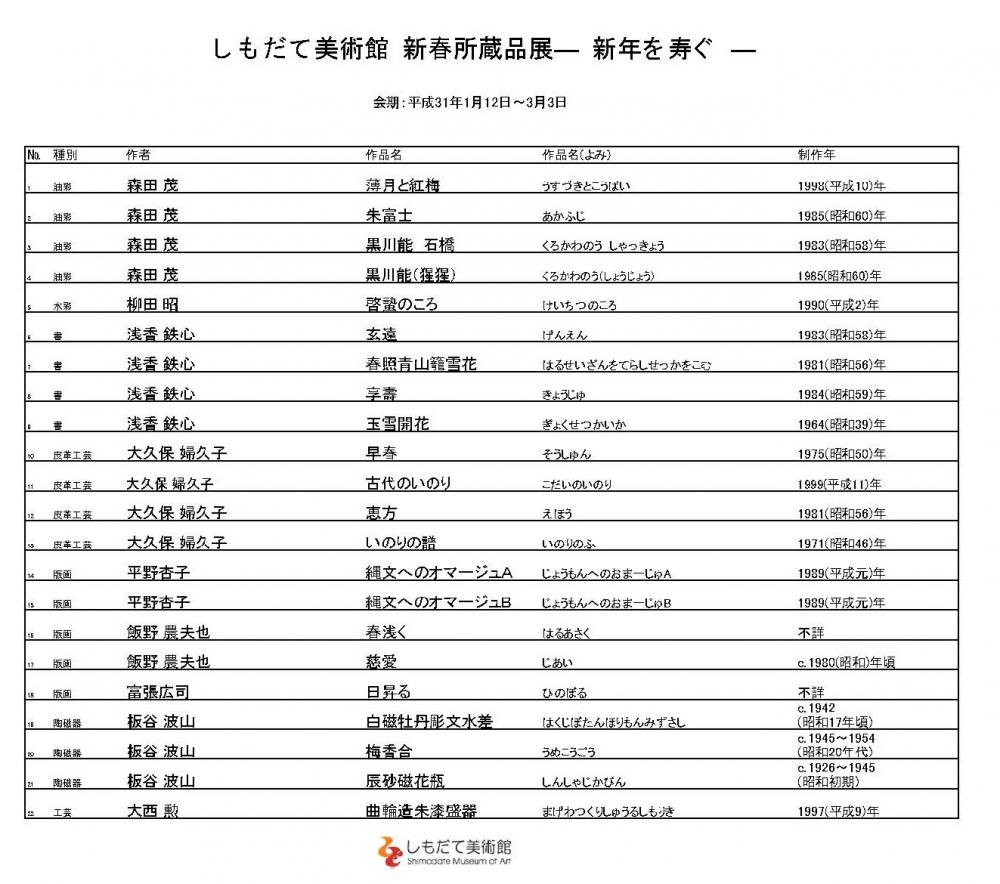 新春所蔵品展 『新春所蔵品展』の画像