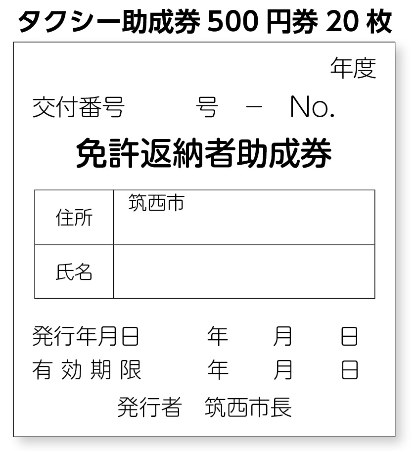 『タクシー助成券』の画像