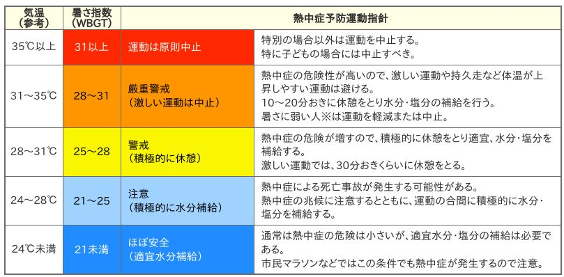 運動に関する指針