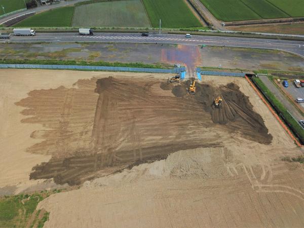 道の駅拡張整備_造成工事(ドローン)