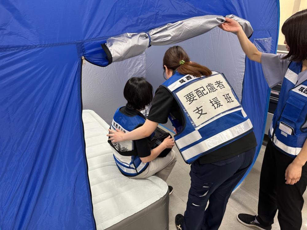 福祉避難所（視覚障害者役）