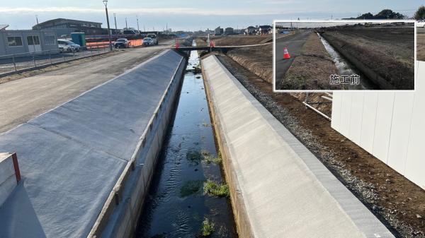 防草コンクリート工事前後