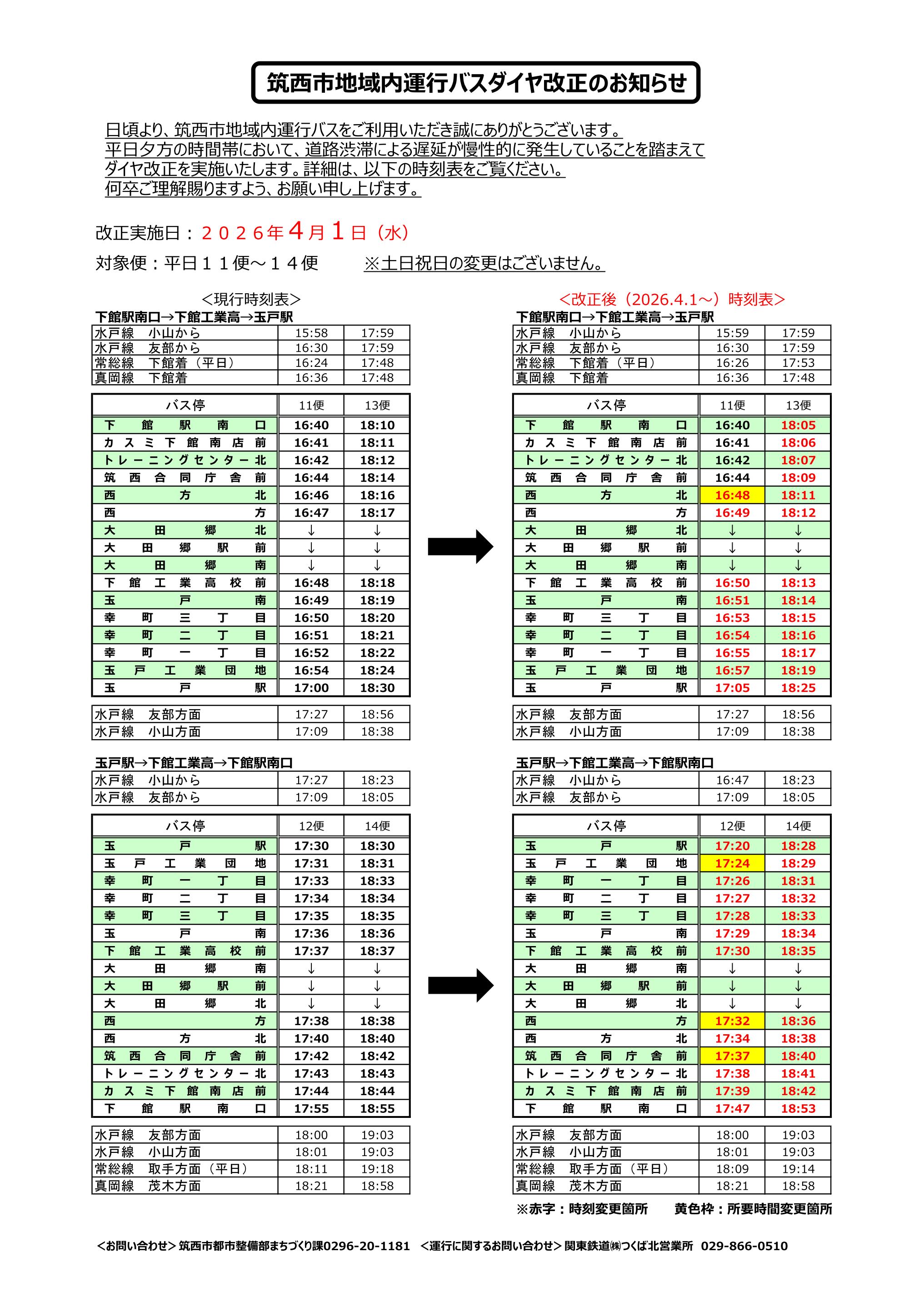 R8地域内ダイヤ改正