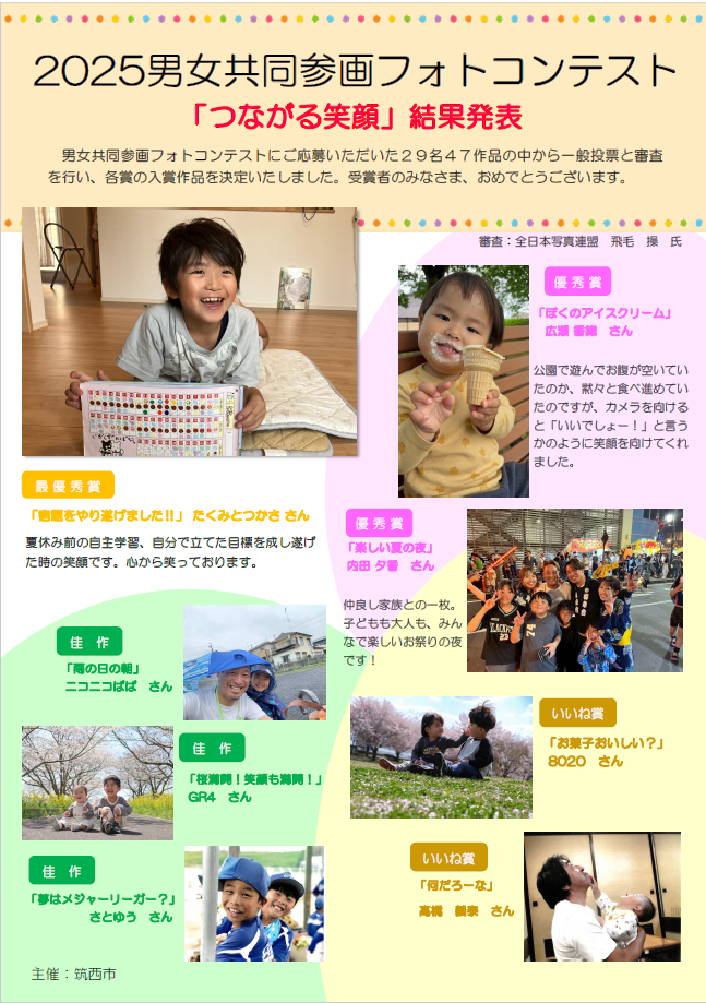 2025男女共同参画フォトコンテスト結果発表