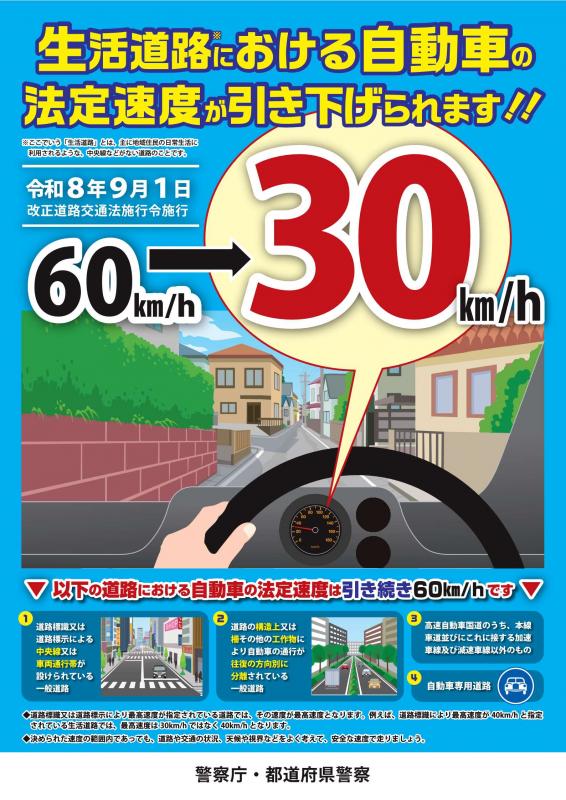 生活道路法定速度引き下げ
