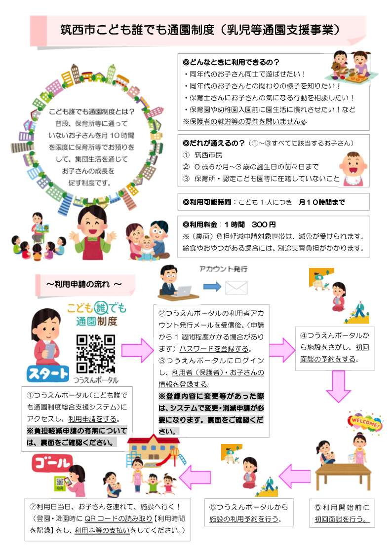 筑西市こども誰でも通園制度(乳児等通園支援事業)チラシ 筑西市こども誰でも通園制度(乳児等通園支援事業)チラシ